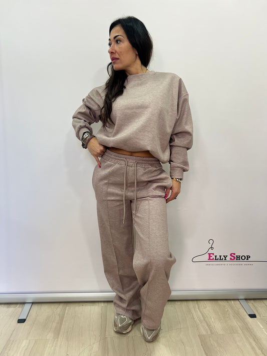 Completo tuta donna casual due pezzi comfort