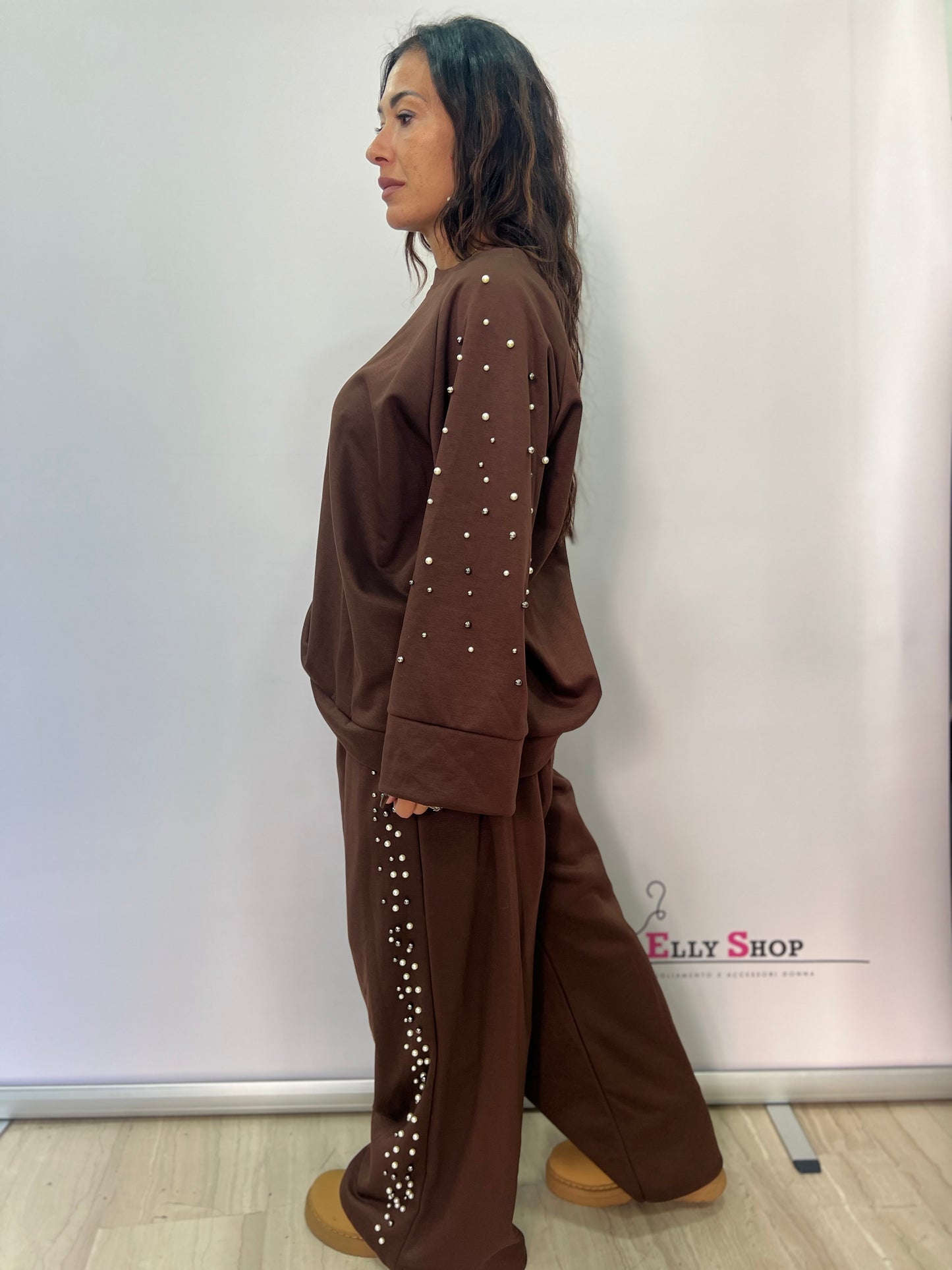 Completo curvy donna con perle decorative