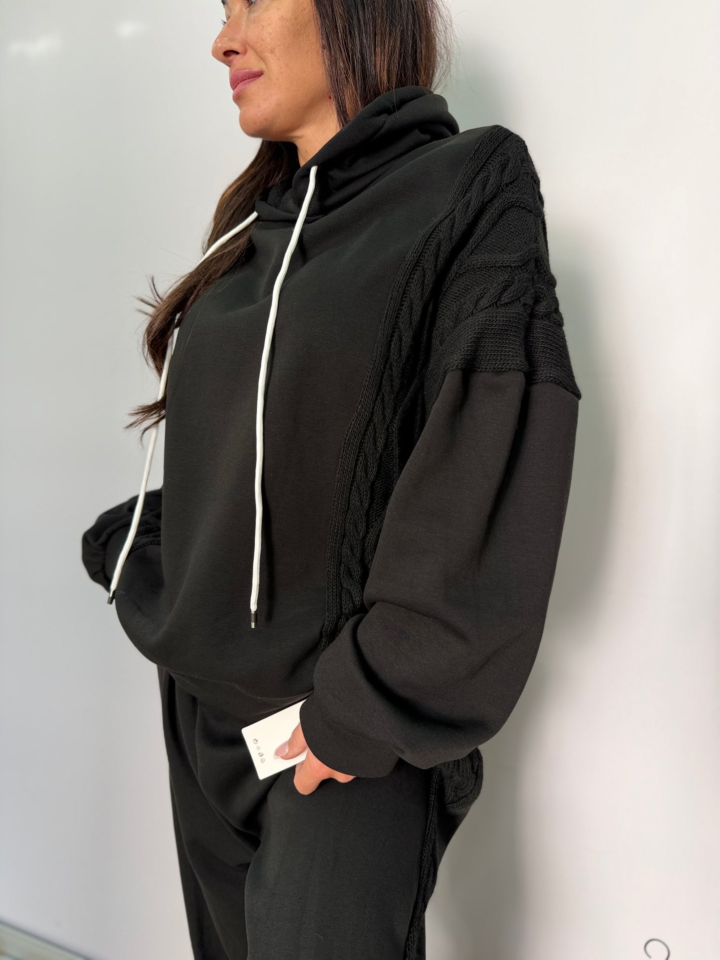 Completo donna curvy felpa e pantalone casual