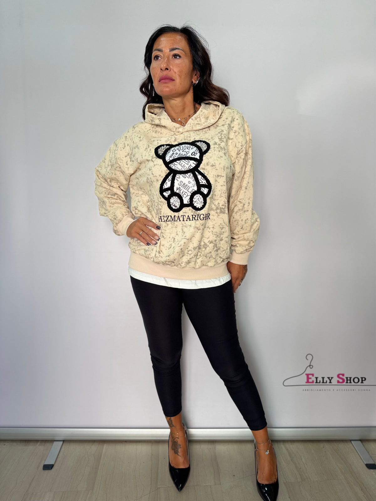 Completo Donna Teddy Chic con Felpa e Leggings