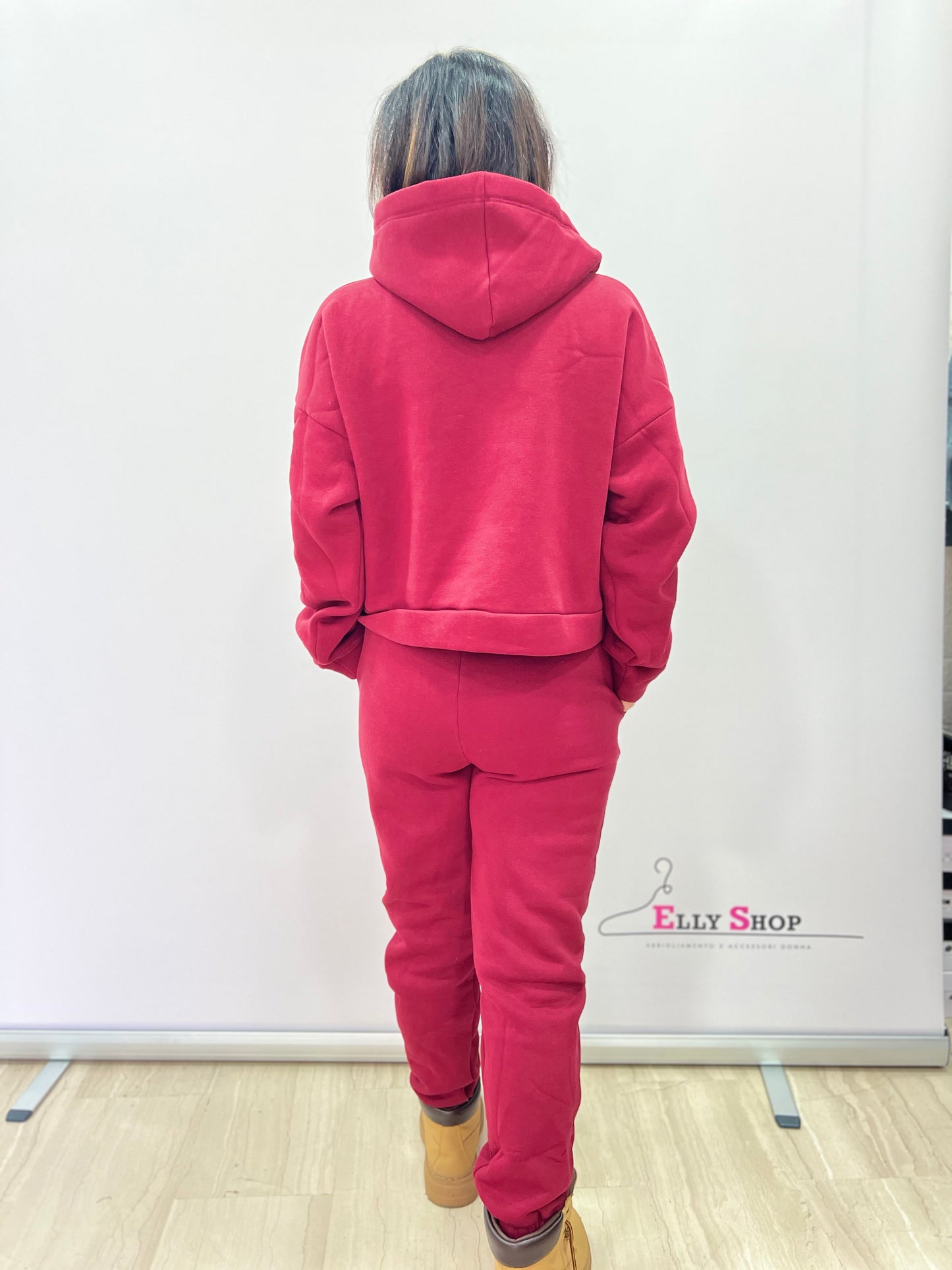 Completo felpato donna con cappuccio casual