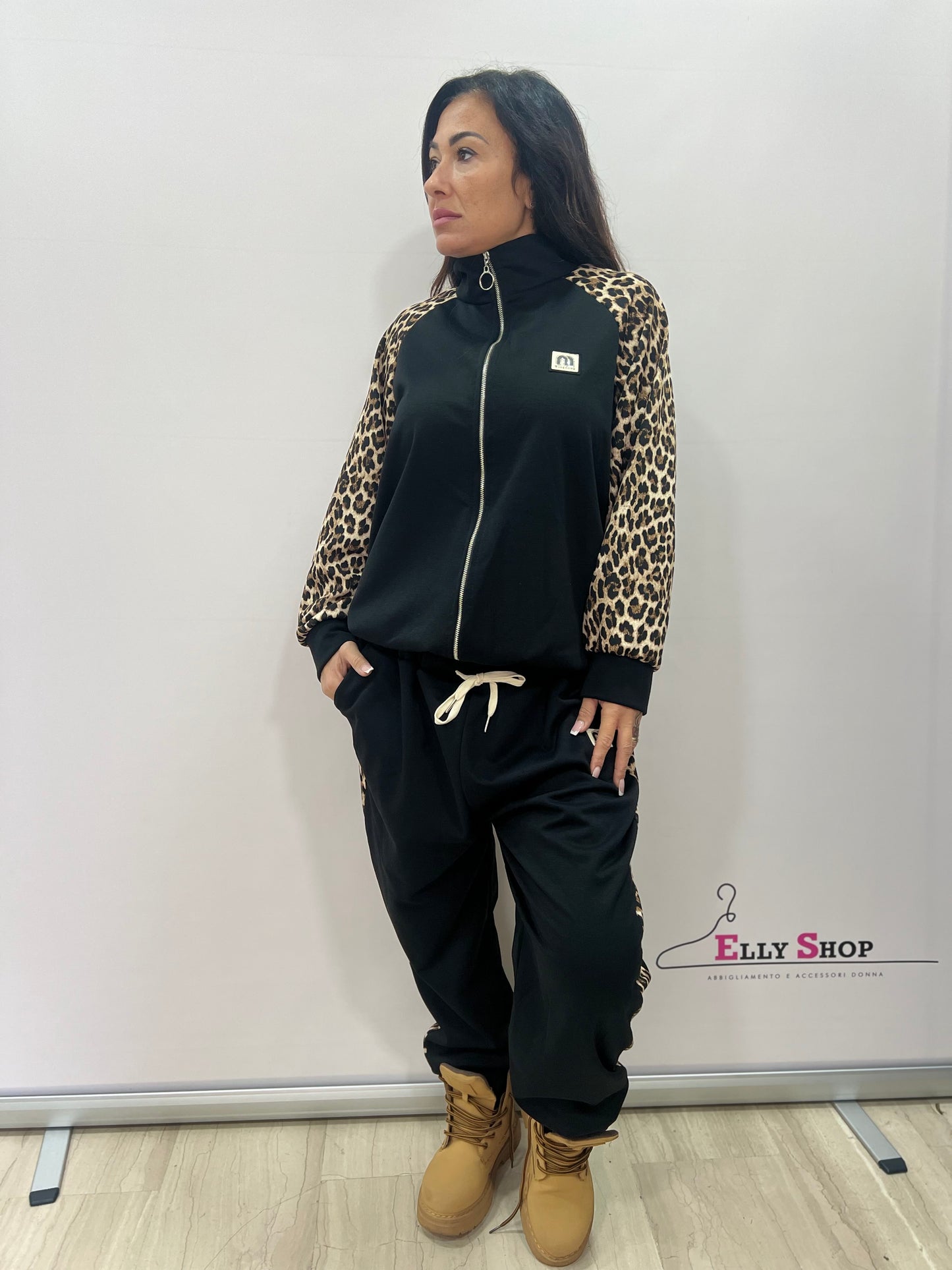Tuta curvy donna con dettagli animalier
