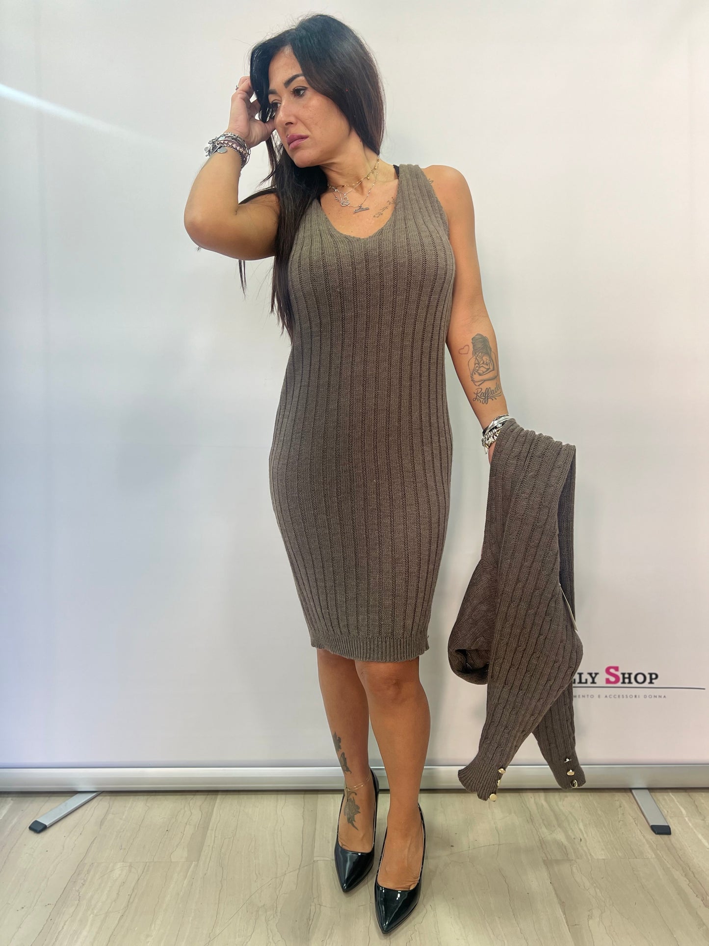 Completo donna vestito e copri spalle
