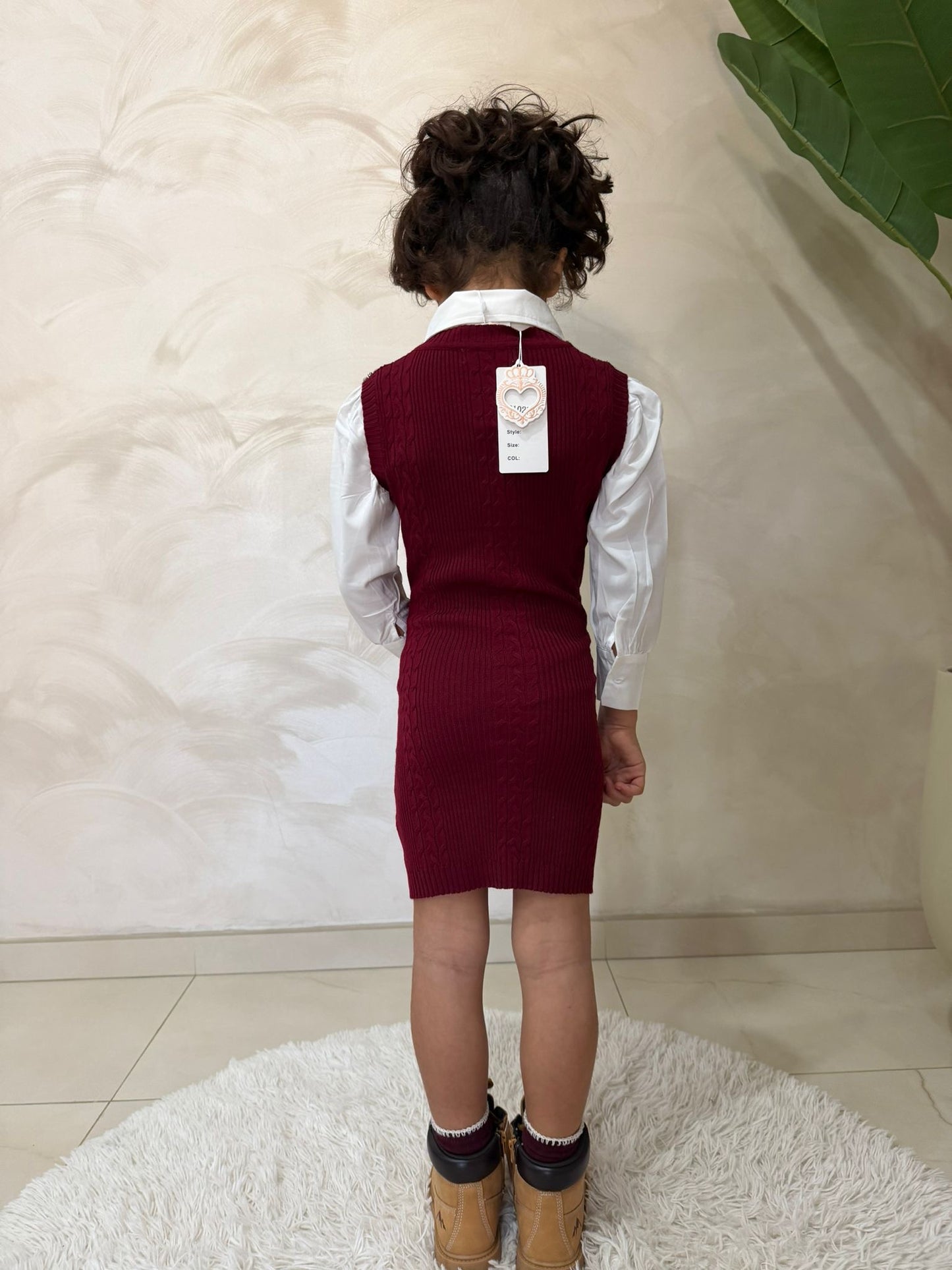 Completo elegante bambina abito e camicia