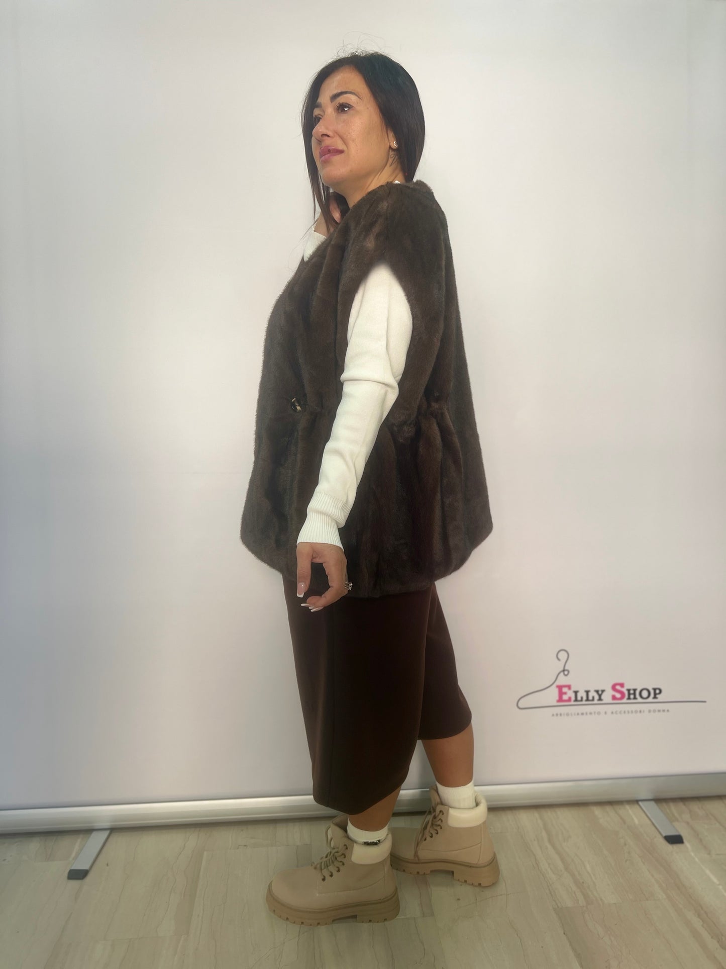 Gilet ecopelliccia marrone donna – caldo e versatile