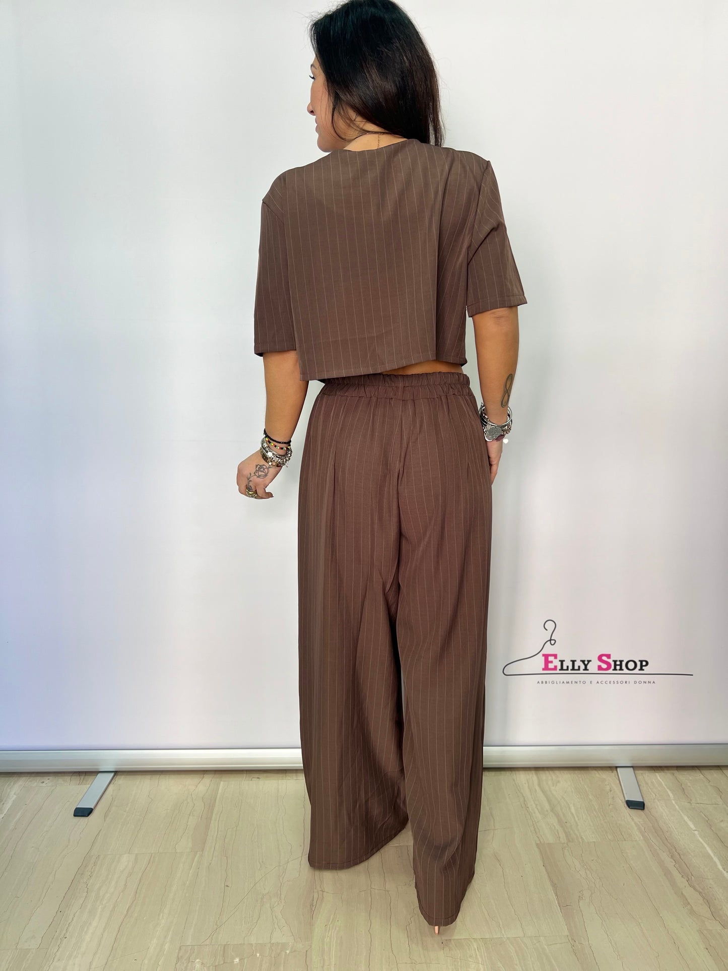 Completo donna gessato palazzo elegante curvy