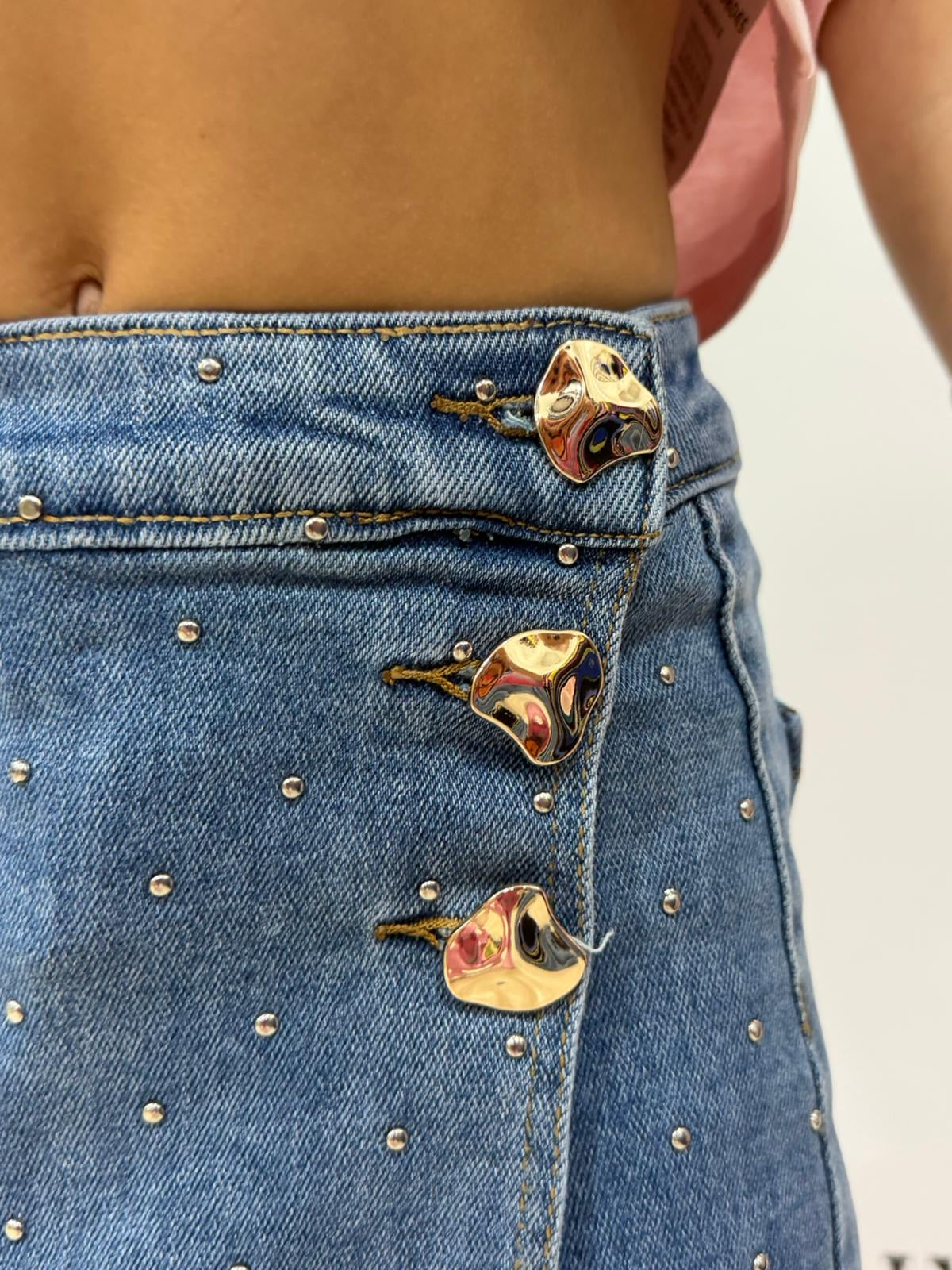 Pantagonna jeans bambina con strass