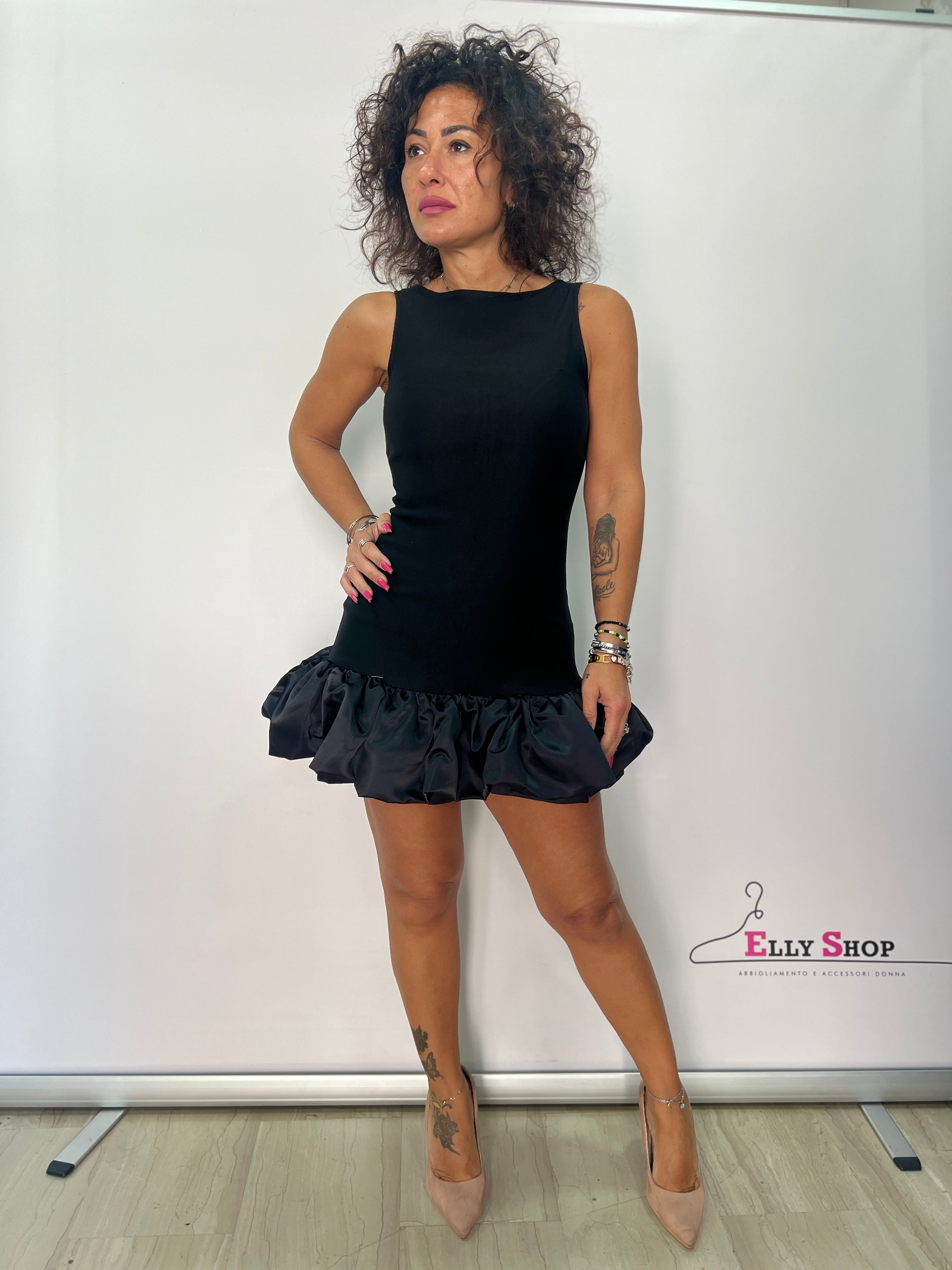 Abito corto balloon elegante donna