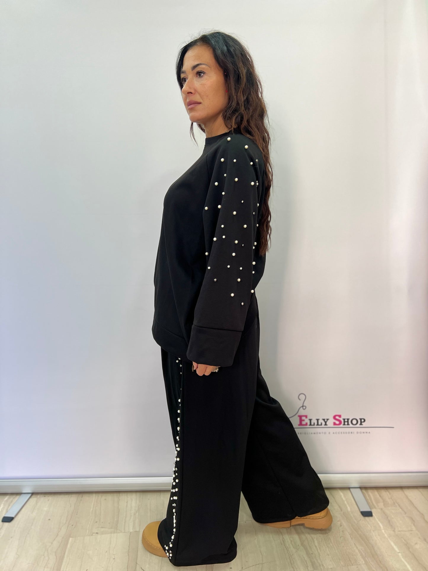 Completo curvy donna con perle decorative