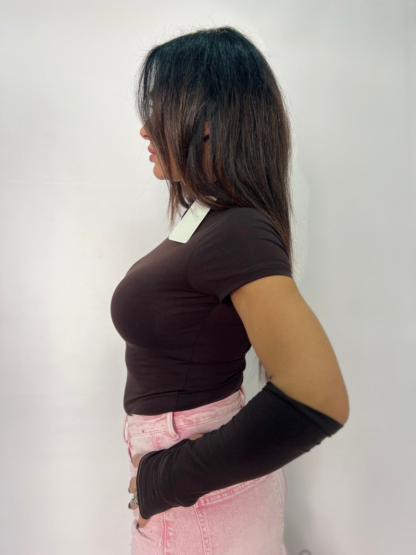 Body donna collo alto e manicotti