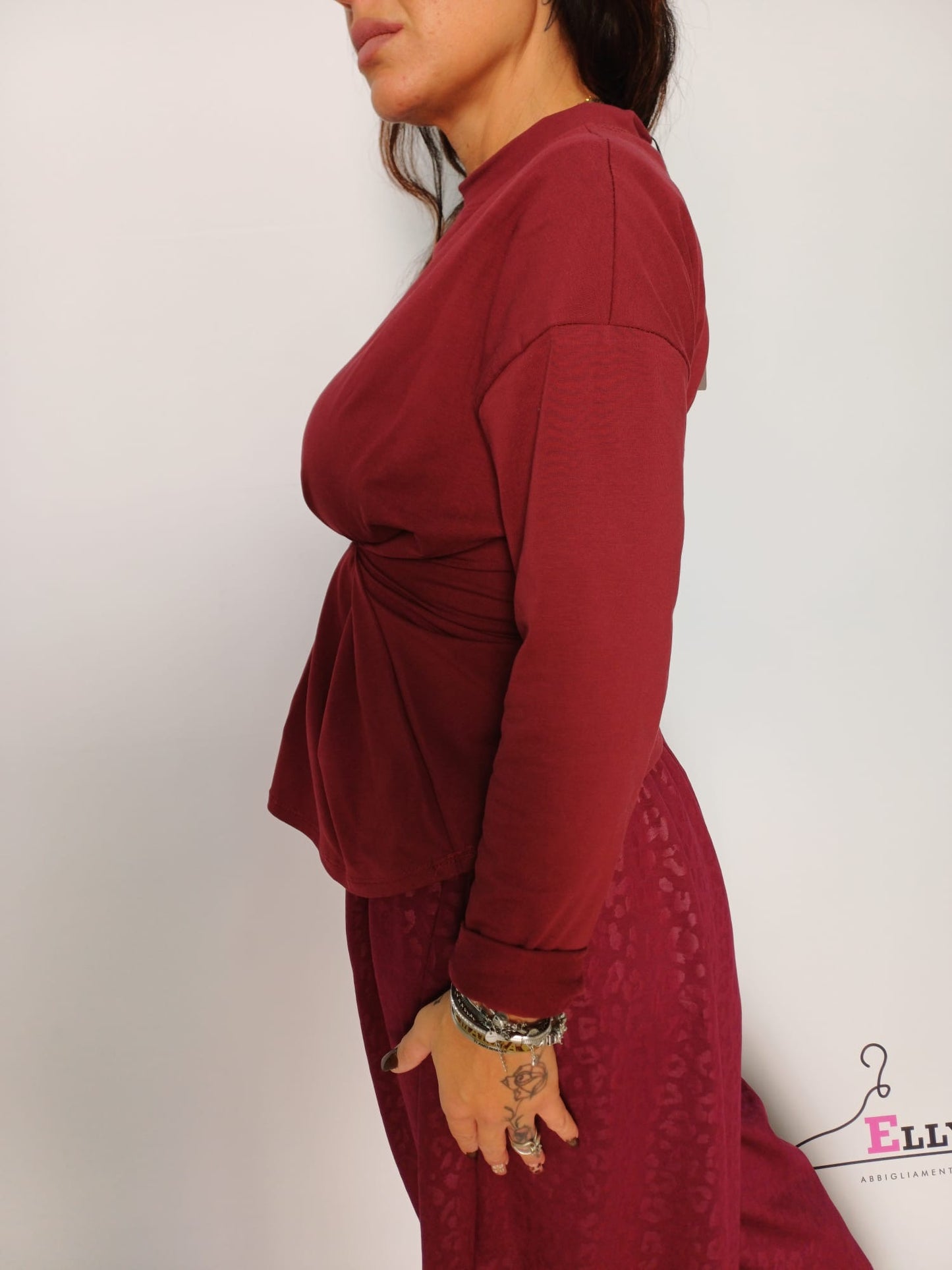 Blusa con arriccio in vita donna