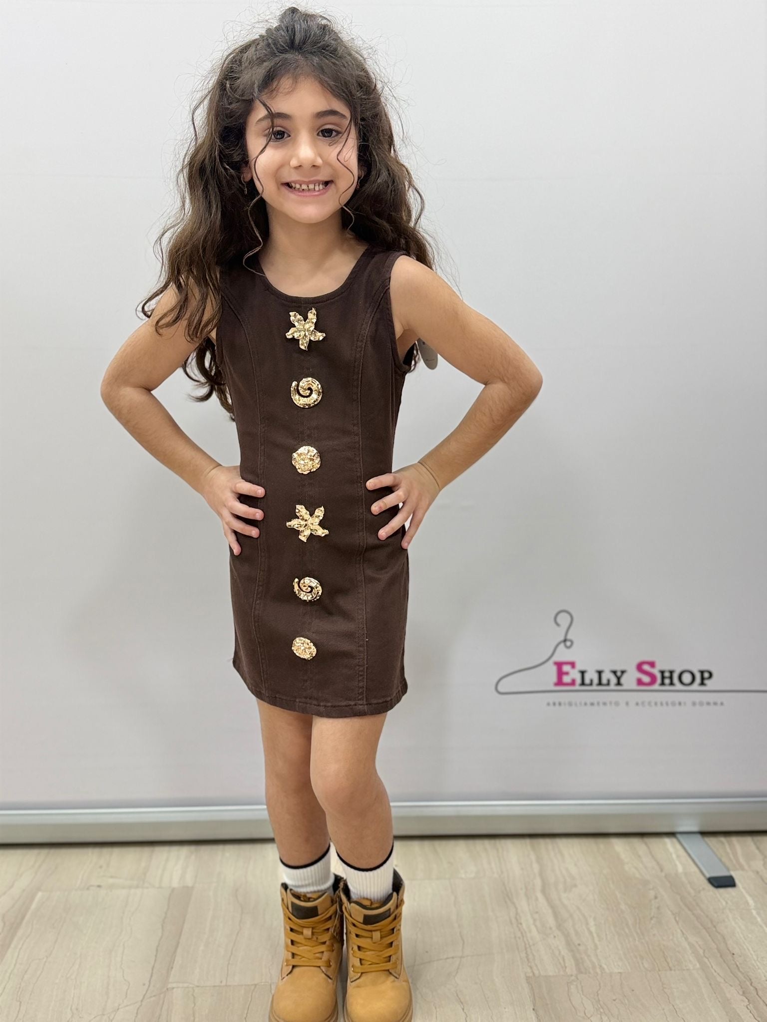 Vestito smanicato bambina con zip