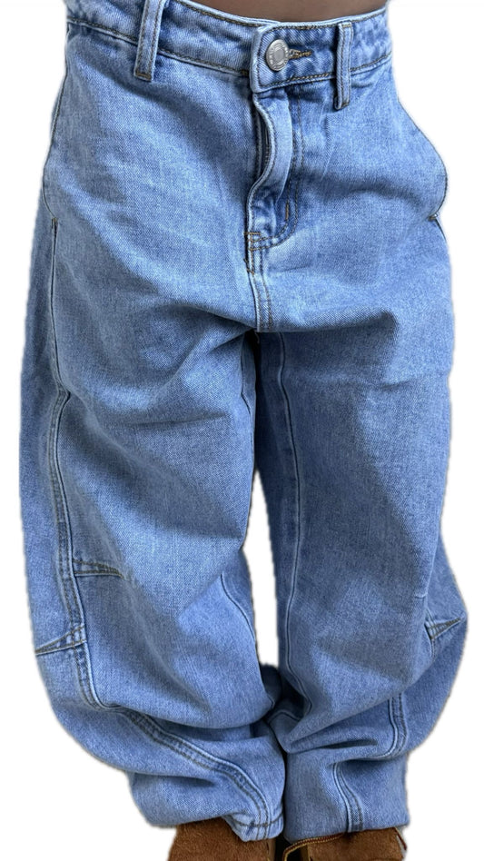 Jeans baggy bambina denim chiaro Balloon