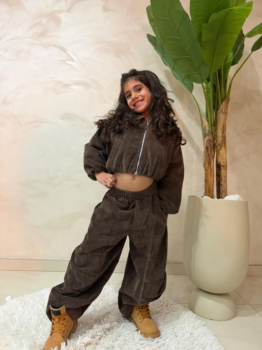 Completo velluto bambina inverno