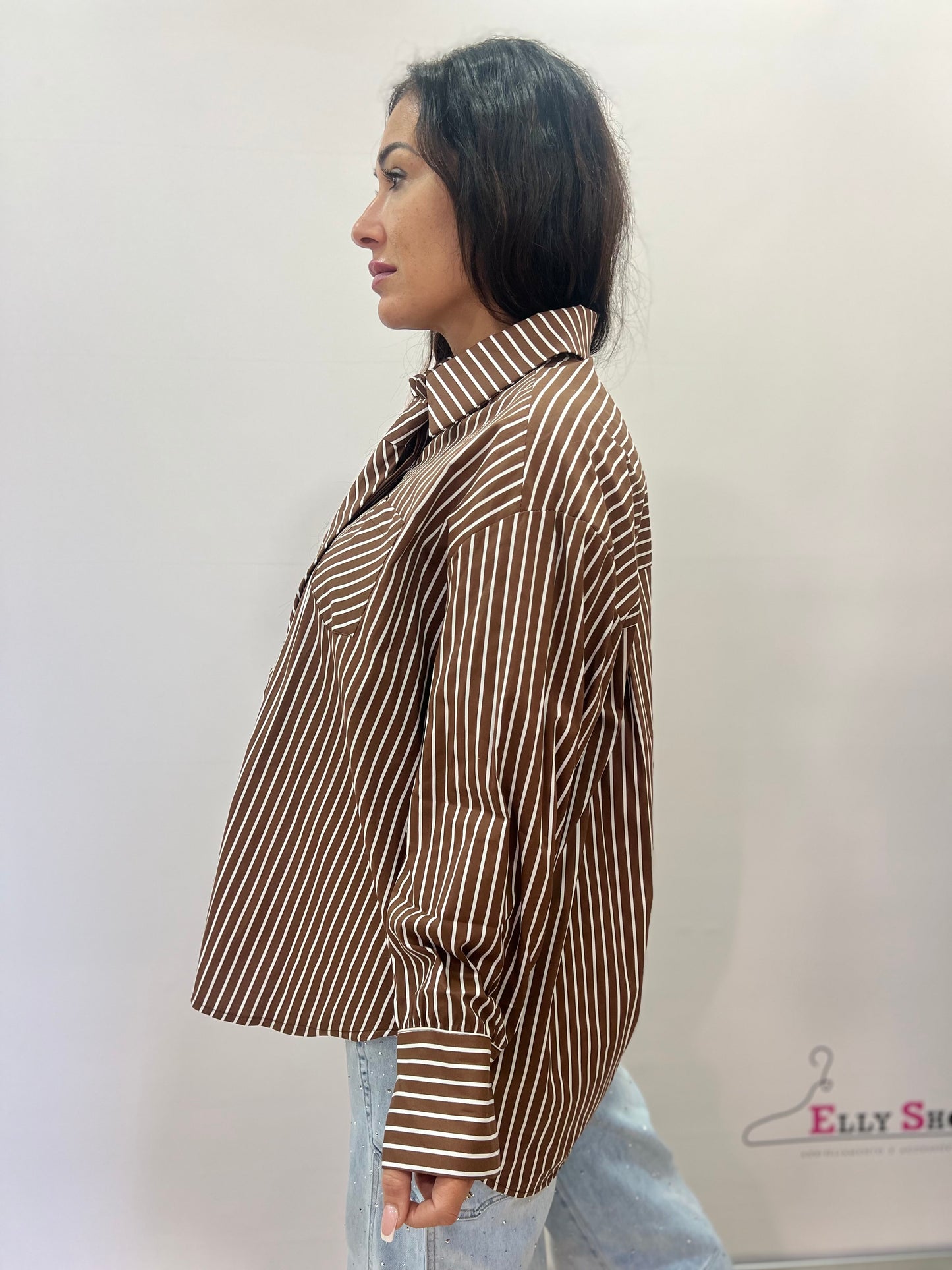 Camicia oversize donna a righe elegante