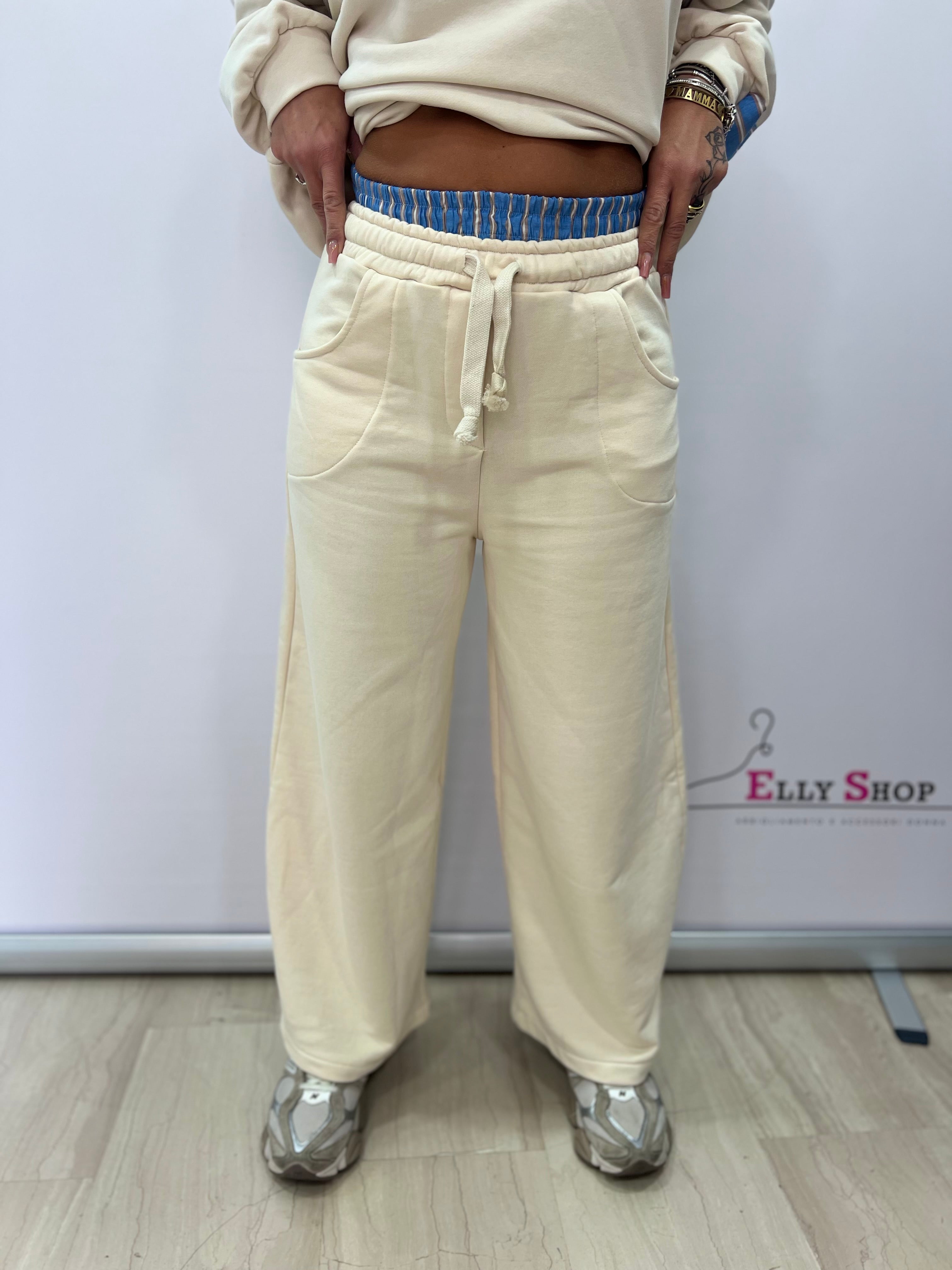 Pantalone palazzo donna con coulisse casual