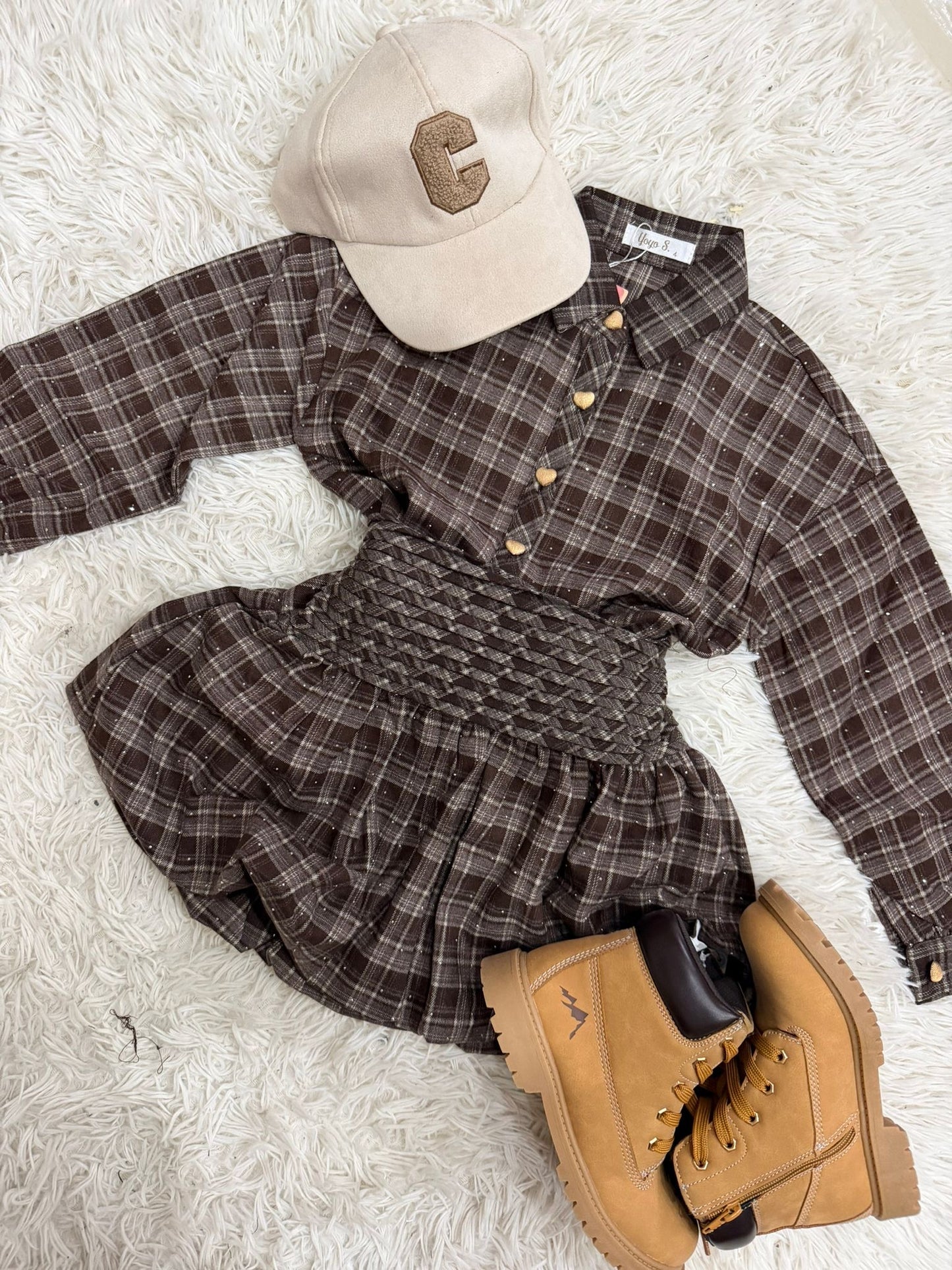 Vestito bambina a quadri autunno inverno