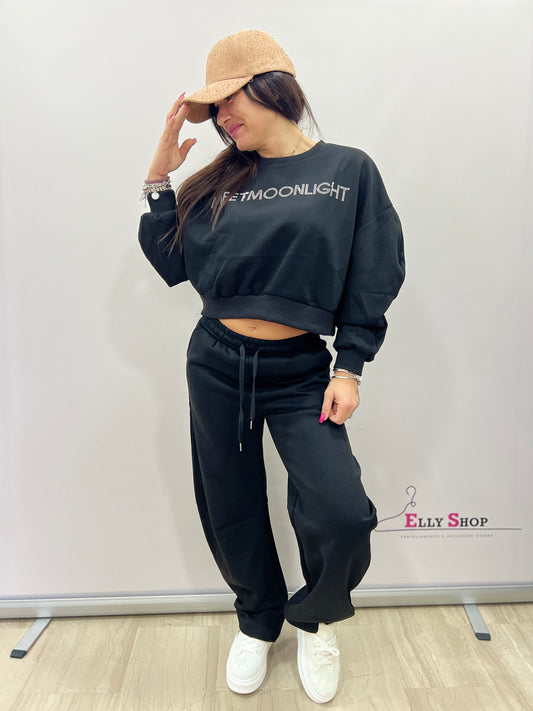 Completo tuta donna cropped casual chic