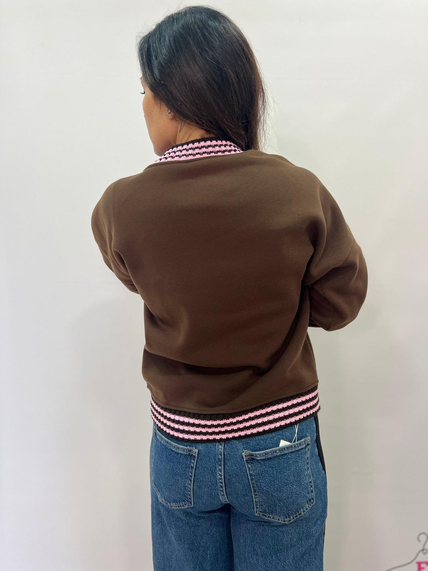 Felpa donna orsetto ricamata