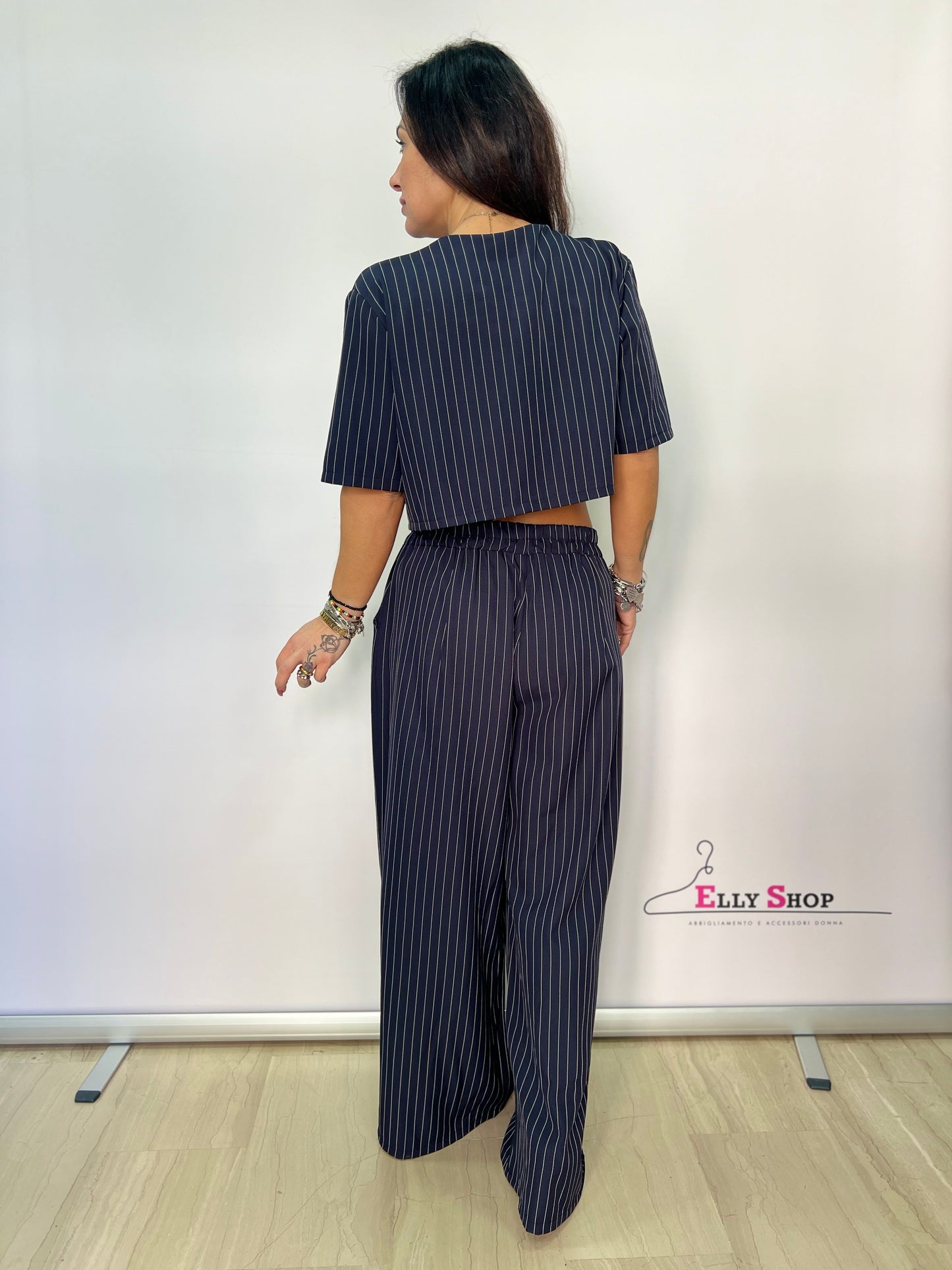 Completo donna gessato palazzo elegante curvy