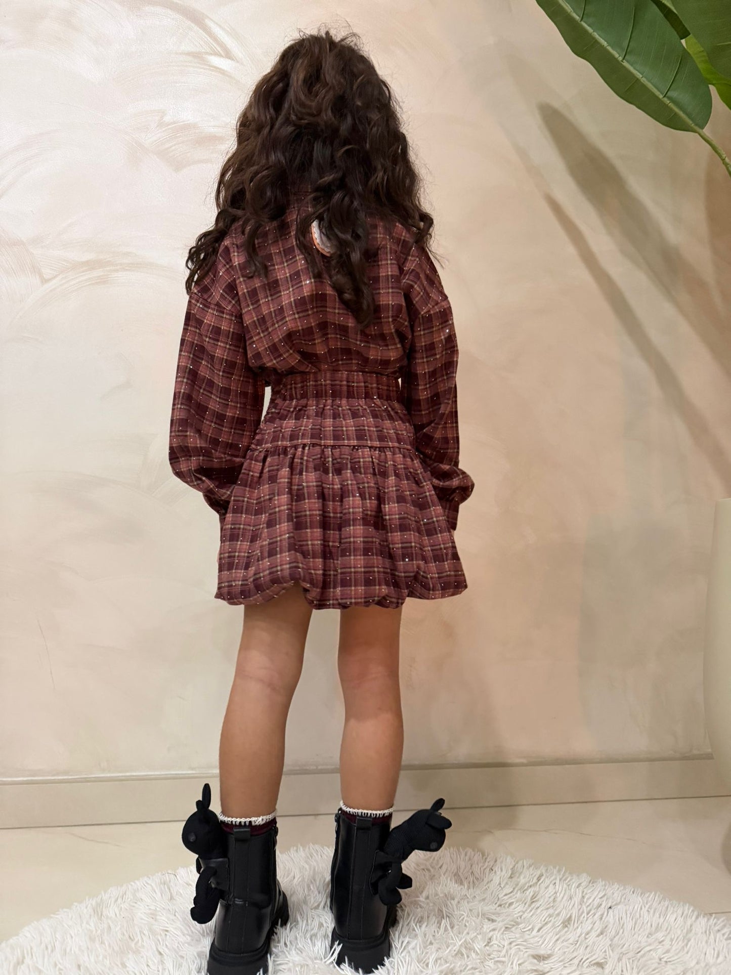 Vestito bambina a quadri autunno inverno