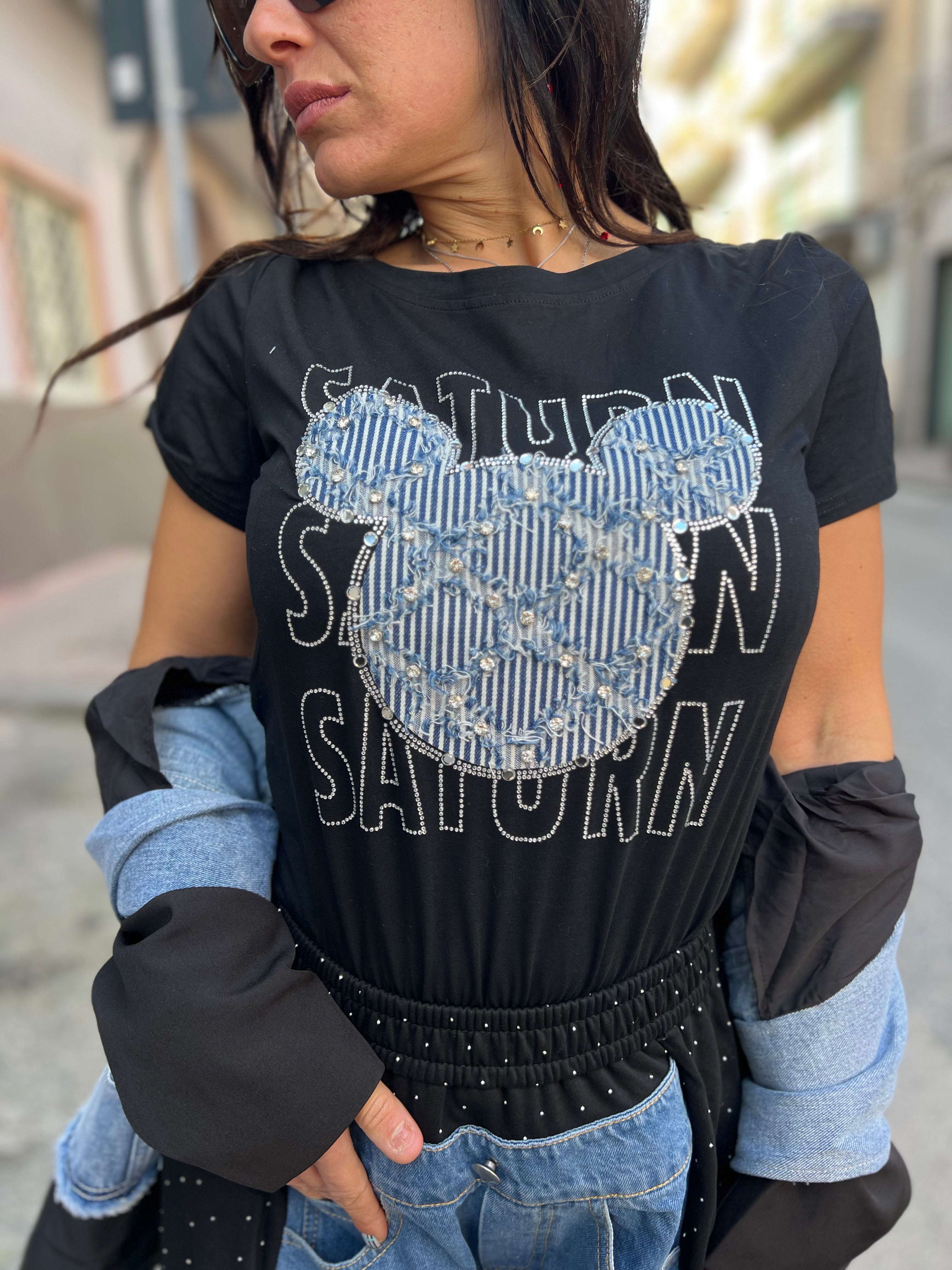 T-Shirt topolino in jeans