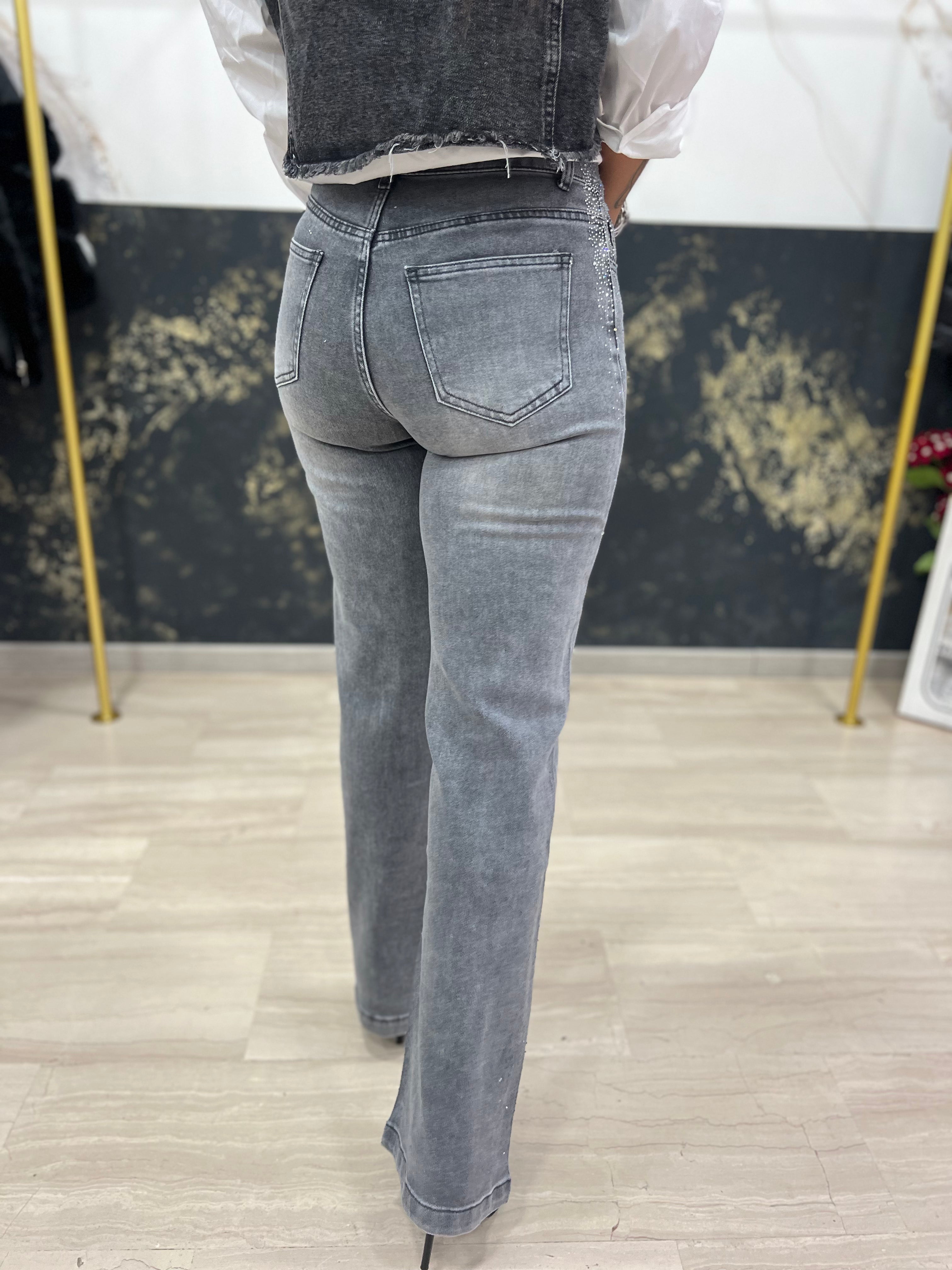 Jeans scuro brillantini