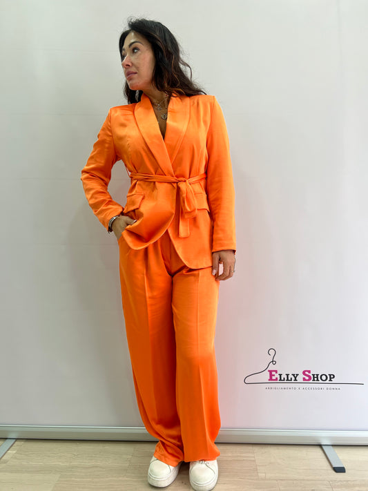 Completo Kimono Elegante Donna, Velluto Crema, con Opzioni Arancio e Blu Elettrico