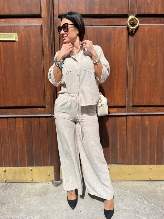 Completo camicia e pantalone gessato