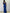Elegantes blaues Pailletten-Abendkleid mit Kettenärmeln - Maxikleid für Damen
