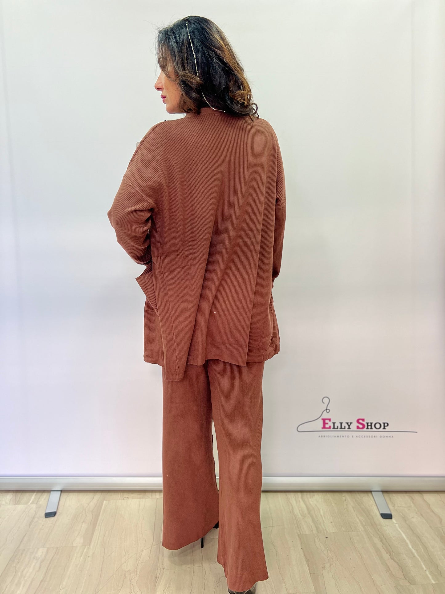 Completo donna 3 pezzi in maglia elegante