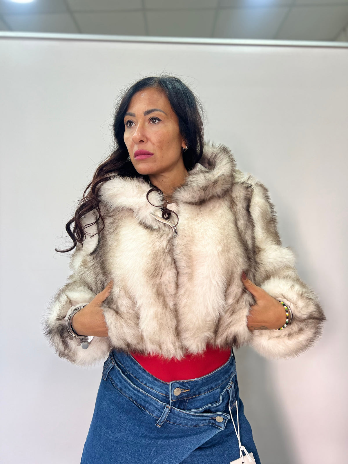 Pelliccia Ecologica Donna Luxury Soft Corta con Cappuccio